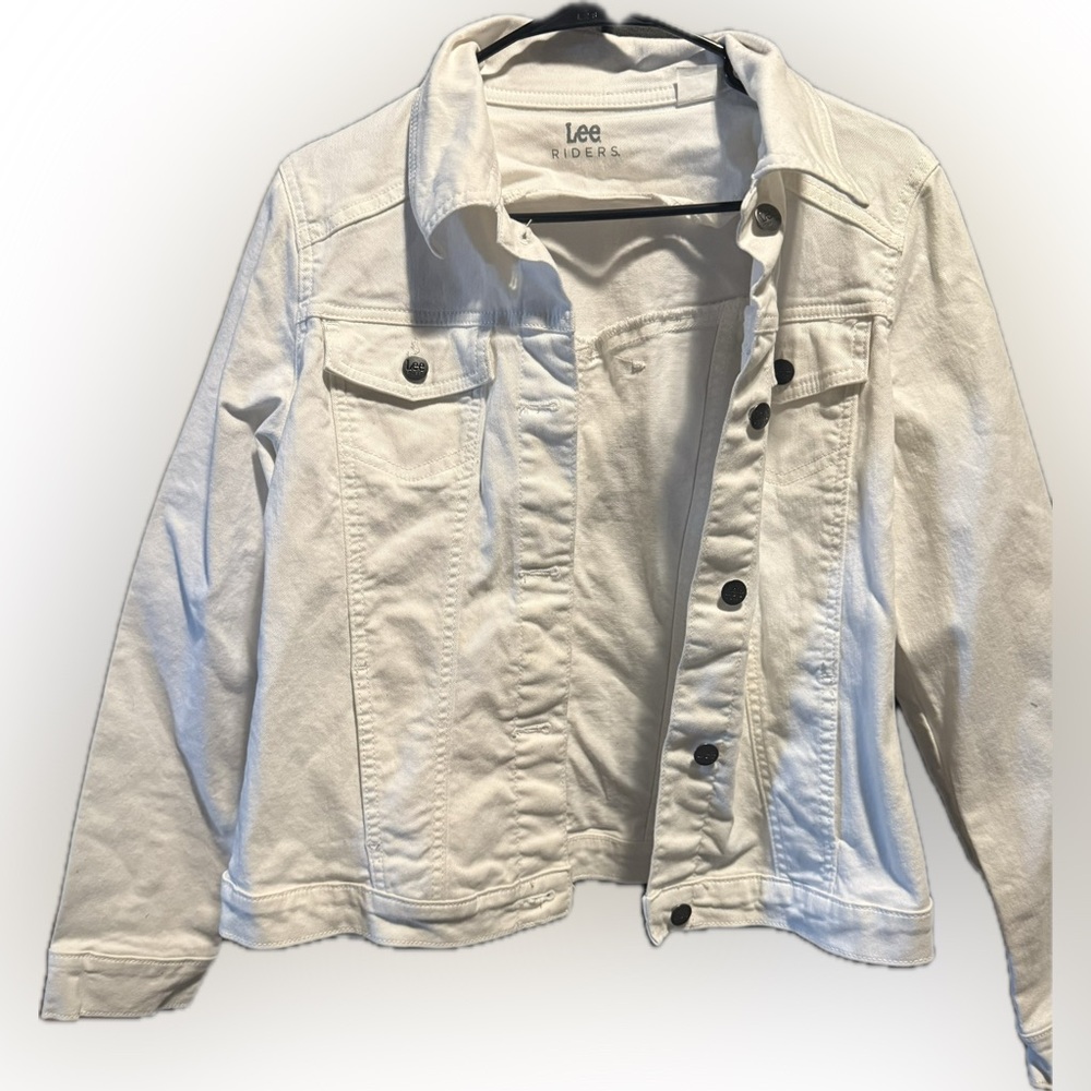 Lee White Denim Jacket - Women's Classic Button-Front Jean Jacket